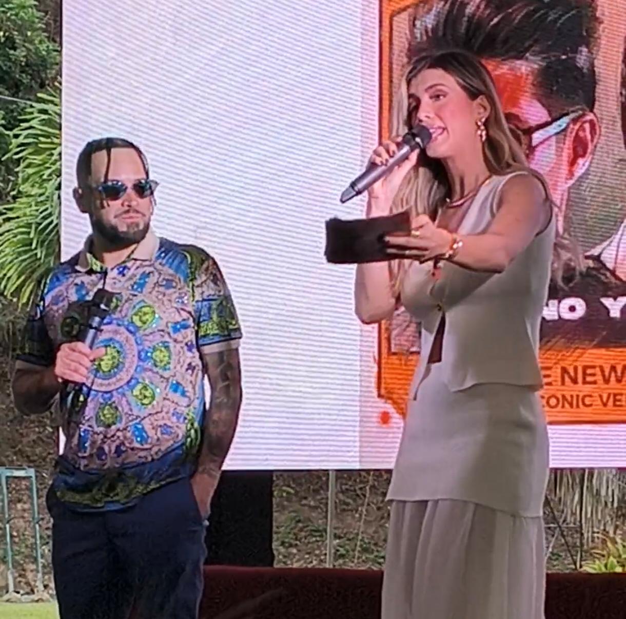 La talentosa Andreina Castro fué coanimadora del encuentro con los Medios de Comunicación e invitados especiales.